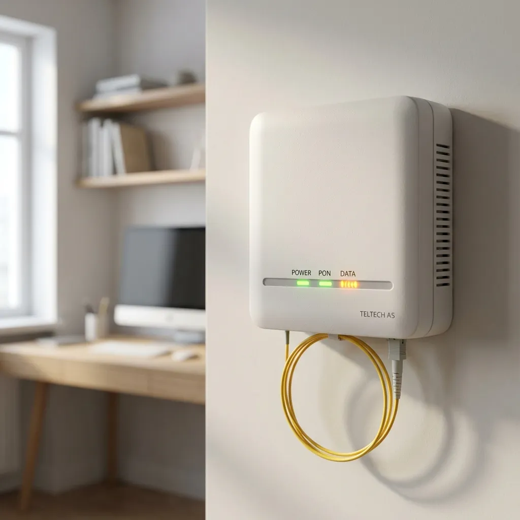 Ein oversikt over kva dei ulike lysa på ein standard fibersentral betyr